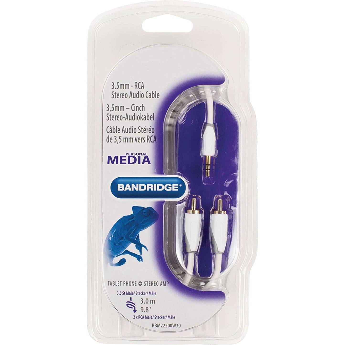 Adapterkabel | 3,5mm Stecker | 2x Cinchstecker | Premium | 3m - MediaKabel