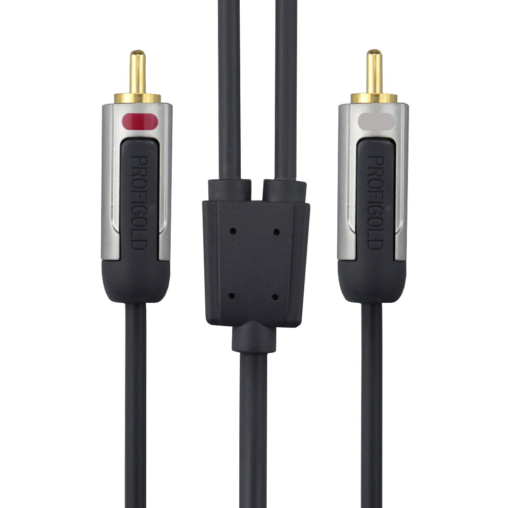 Adapterkabel 3,5mm Stecker auf 2x Cinchstecker Profigold 1m - MediaKabel