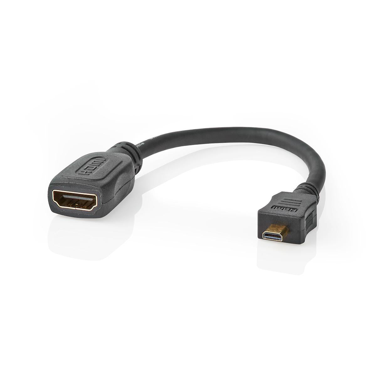 Adapterkabel HDMI-Micro-Stecker - HDMI-Buchse 4K 0,2m - MediaKabel