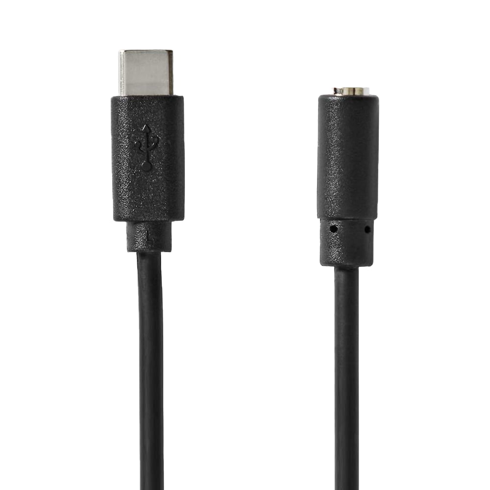 Adapterkabel USB-C - 3,5mm Stecker schwarz 1m - MediaKabel