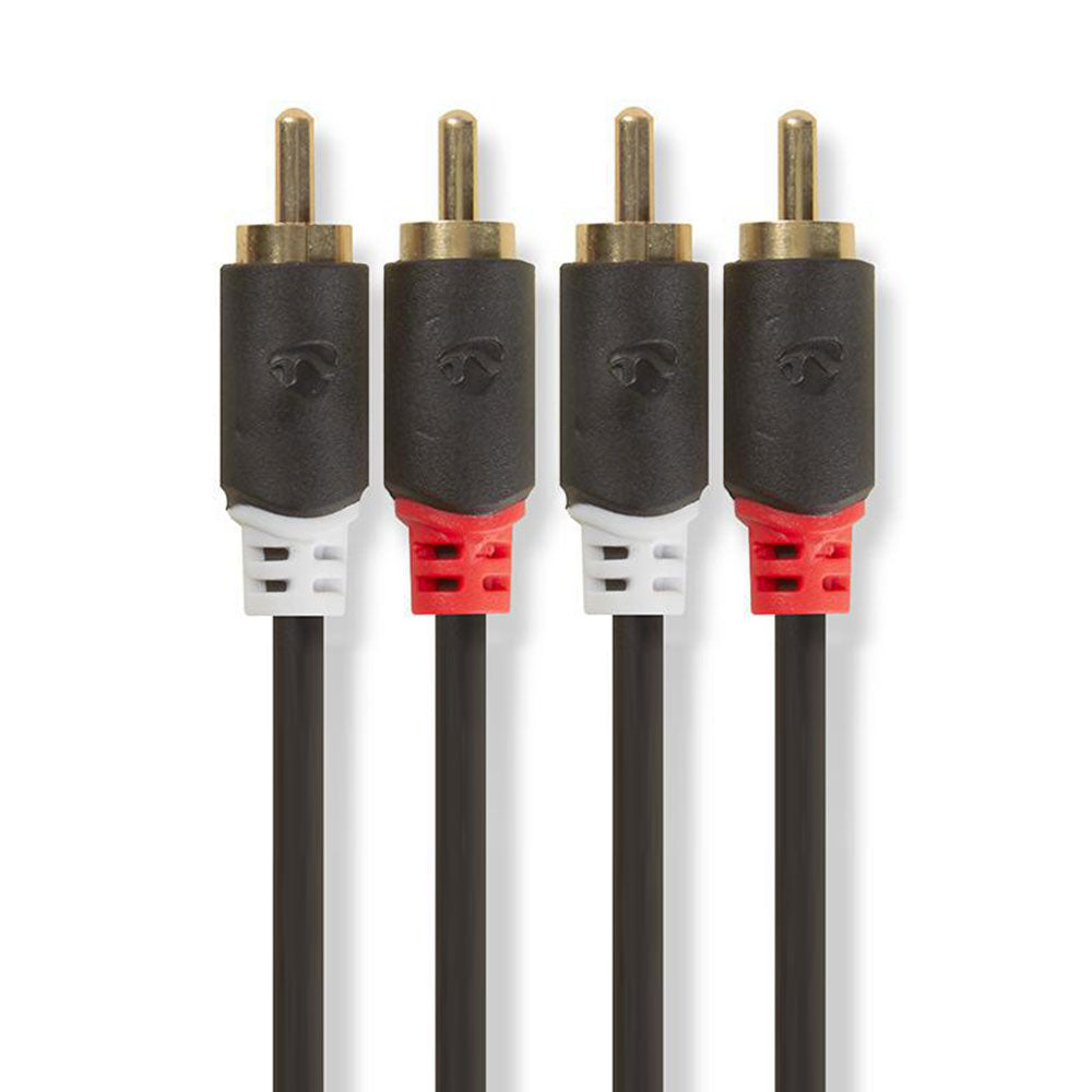 Cinchkabel 2x Stecker - 2x Stecker Vergoldet 2m - MediaKabel