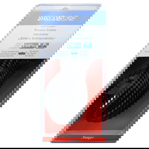 Kaltgerätekabel Schukostecker - Kleeblatt-Buchse 3m - MediaKabel