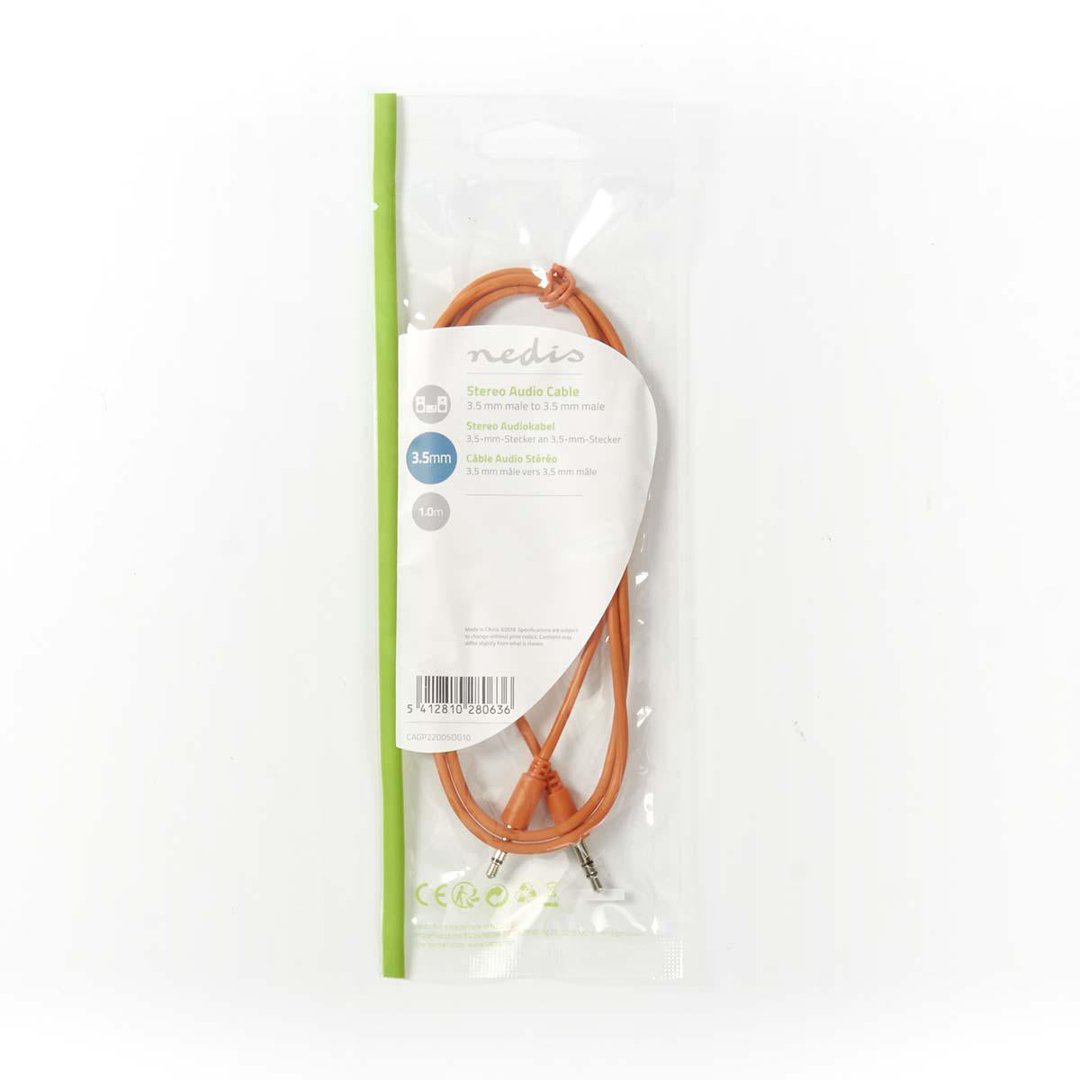 Klinkenkabel 3,5mm Stecker - Stecker orange 1m - MediaKabel