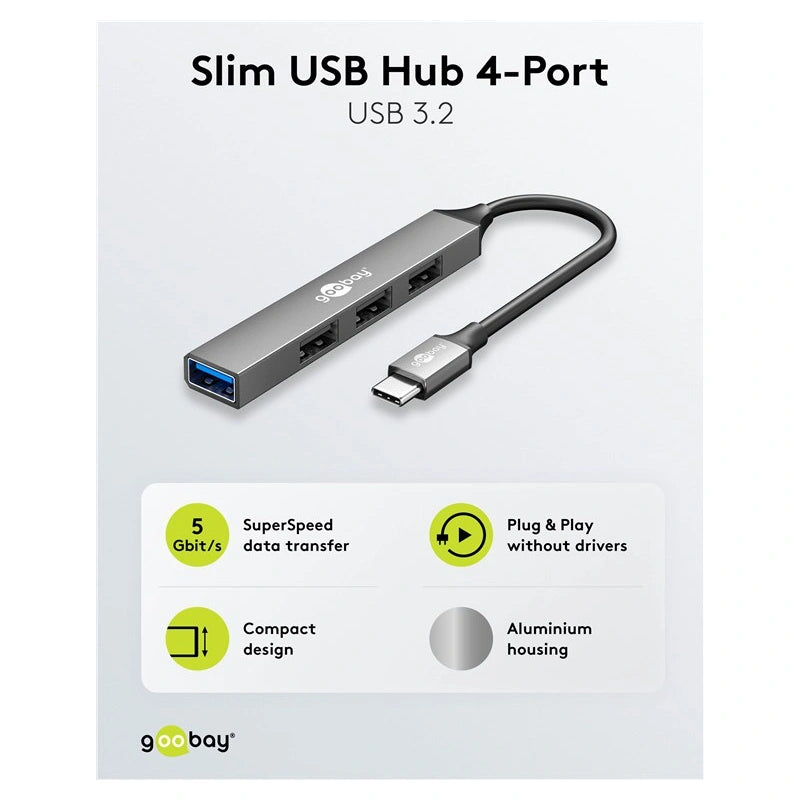 USB 3.2 Hub 4-Port USB-C auf USB A