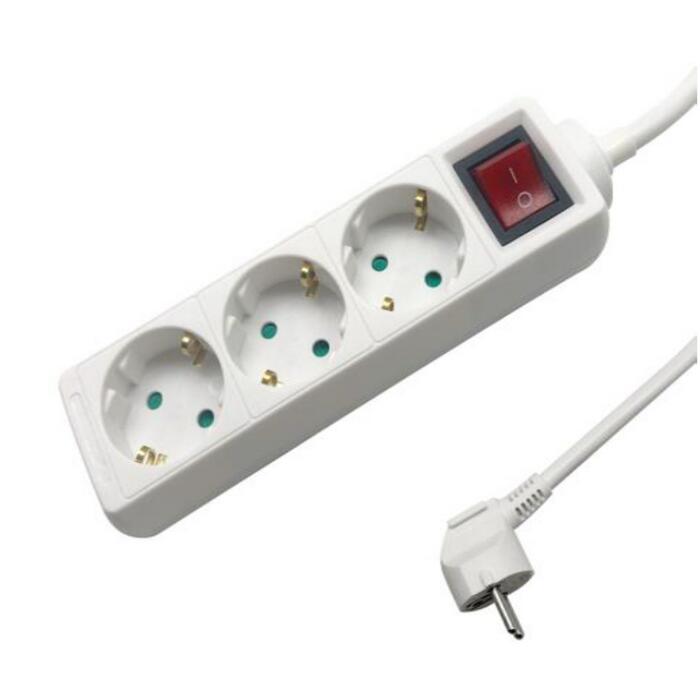 Steckerleiste 3-fach Kinderschutz Schalter weiß 1,4m - MediaKabel