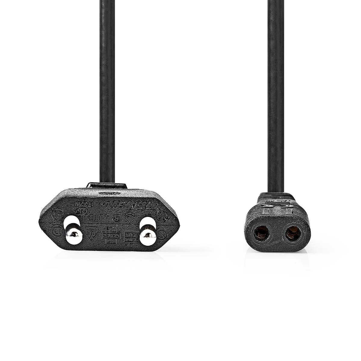 Stromkabel Eurostecker - Buchse C1 schwarz 2m - MediaKabel