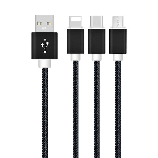 USB 2.0 Kabel Stecker A - Lightning / Micro / USB-C 1,2m - MediaKabel
