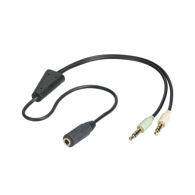 Adapterkabel 3,5mm Stecker - 2x 3,5mm Stecker Headset 0,4m