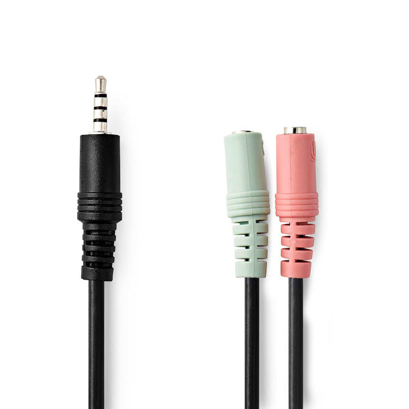 Adapter 2x 3,5mm Buchse - 3,5mm Stecker Headset - MediaKabel