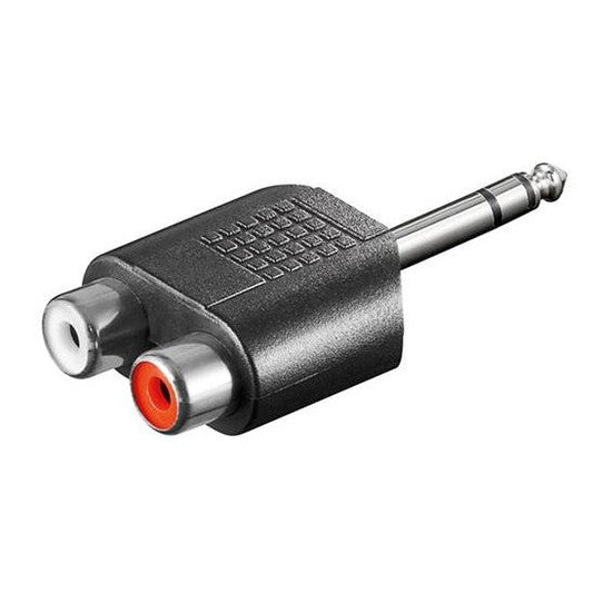 Adapter 2x Cinchbuchse - 6,35mm Klinkenstecker - MediaKabel