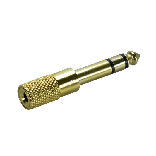 Adapter 3,5mm Buchse - 6,35mm Klinkenstecker Gold - MediaKabel
