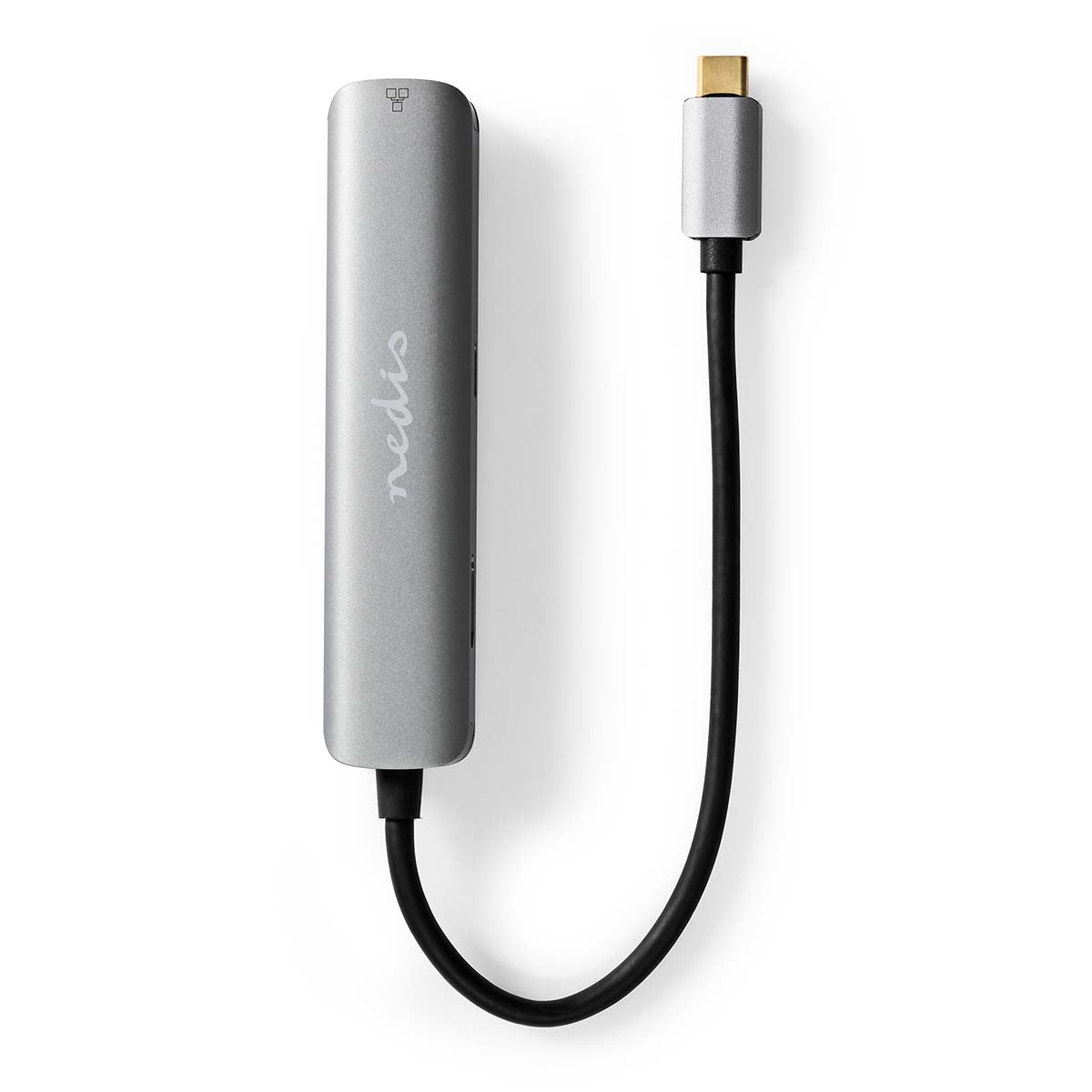Adapter USB-C - Multiport (HDMI, RJ45, USB-A, USB-C) Grau - MediaKabel