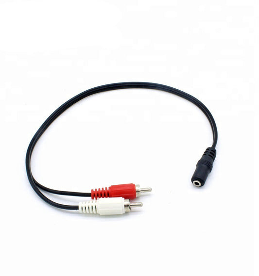 Adapterkabel 3,5mm Buchse - 2x Cinchstecker 0,3m - MediaKabel