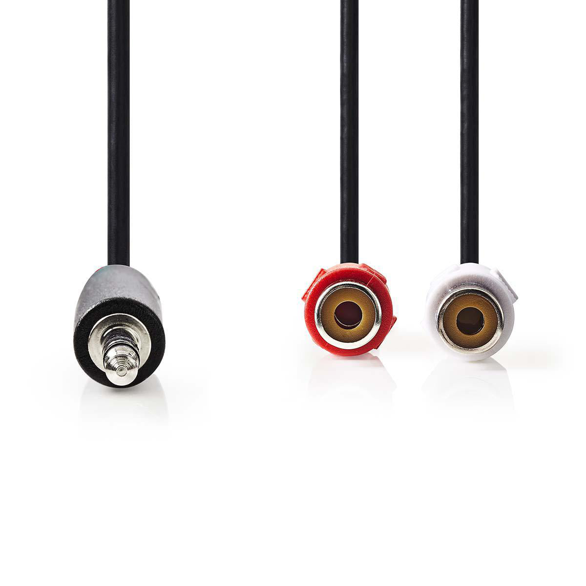 Adapterkabel 3,5mm Stecker - 2x Cinchbuchse schwarz 0,5m - MediaKabel
