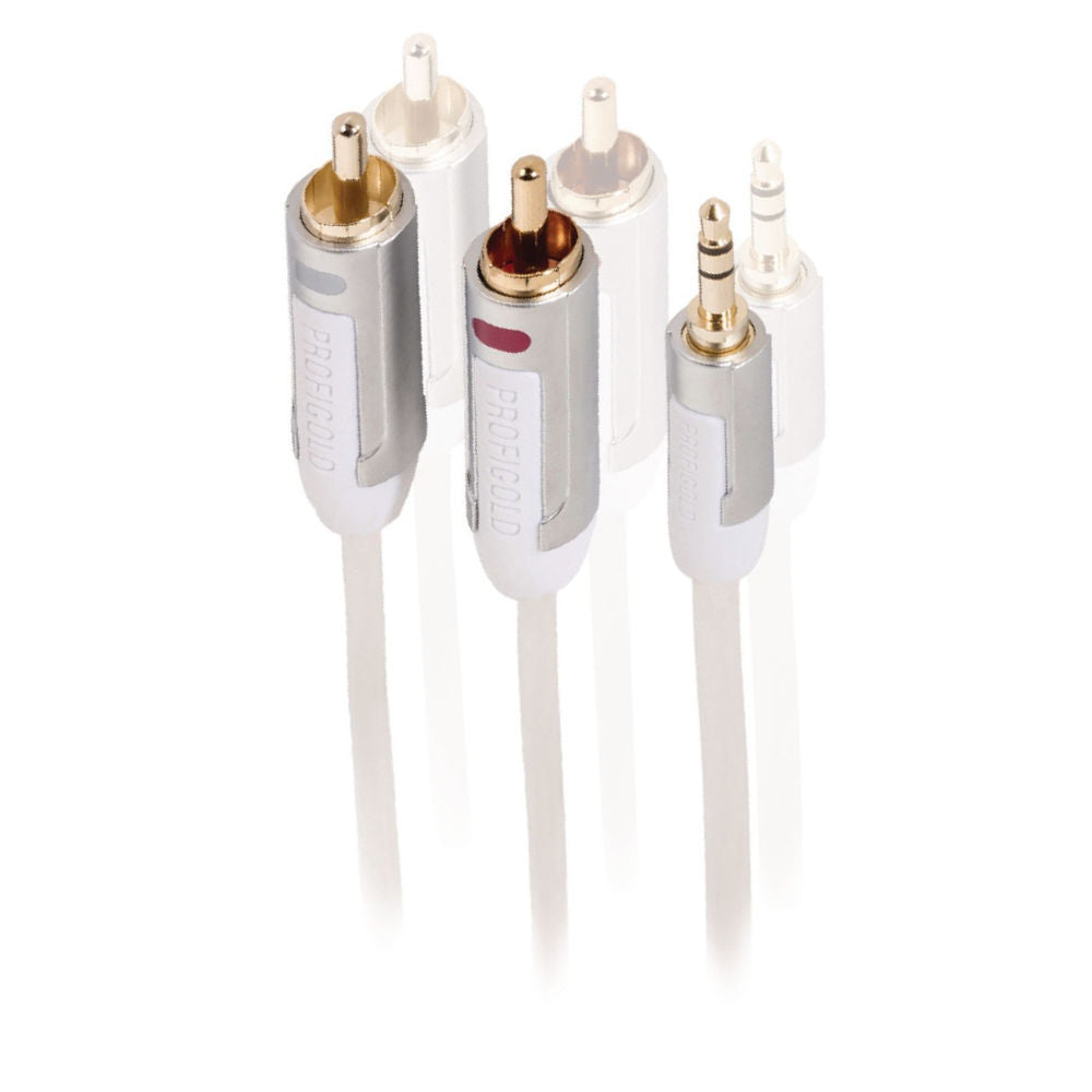 Adapterkabel | 3,5mm Stecker | 2x Cinchstecker | Profigold | 1m - MediaKabel