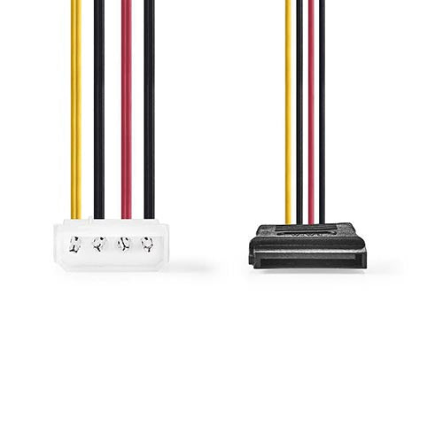 Adapterkabel Molex-Stecker - 2x SATA-Buchse 15cm - MediaKabel