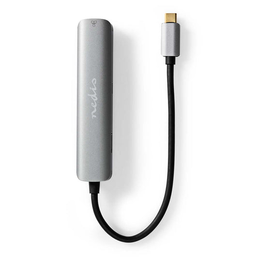 Adapter USB-C - Multiport (HDMI, RJ45, USB-A, USB-C) Grau