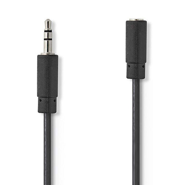 Klinkenverlängerung 3,5mm Stecker - Buchse schwarz - MediaKabel