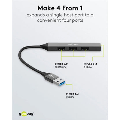USB 3.2 Hub 4-Port USB-A auf USB-A 5Gbps