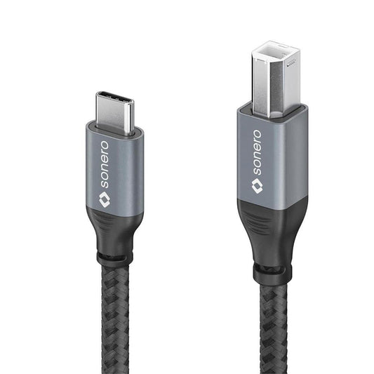 Premium USB 2.0 Kabel Stecker C - Stecker B Aluminium - MediaKabel