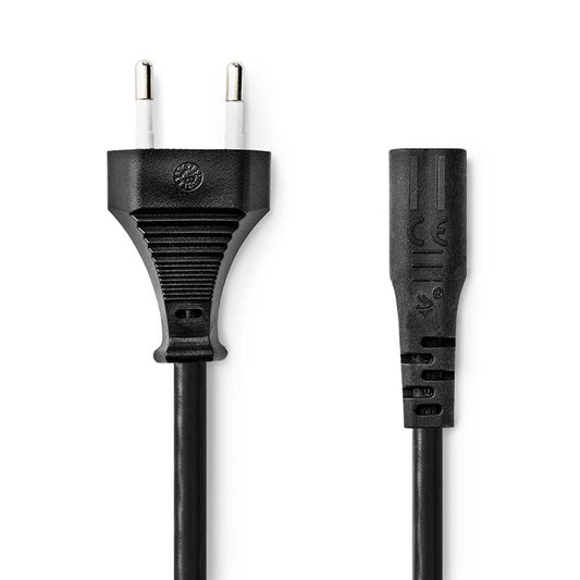 Stromkabel Eurostecker - Buchse C1 schwarz 2m - MediaKabel