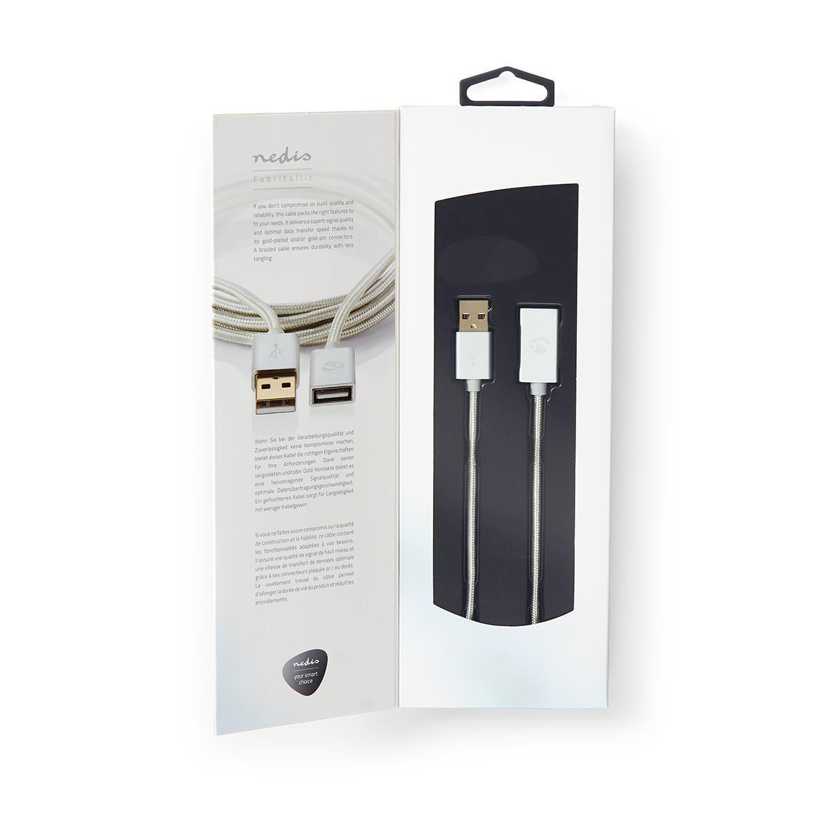 USB 2.0 Kabel Stecker A - Buchse A vergoldet 2m - MediaKabel