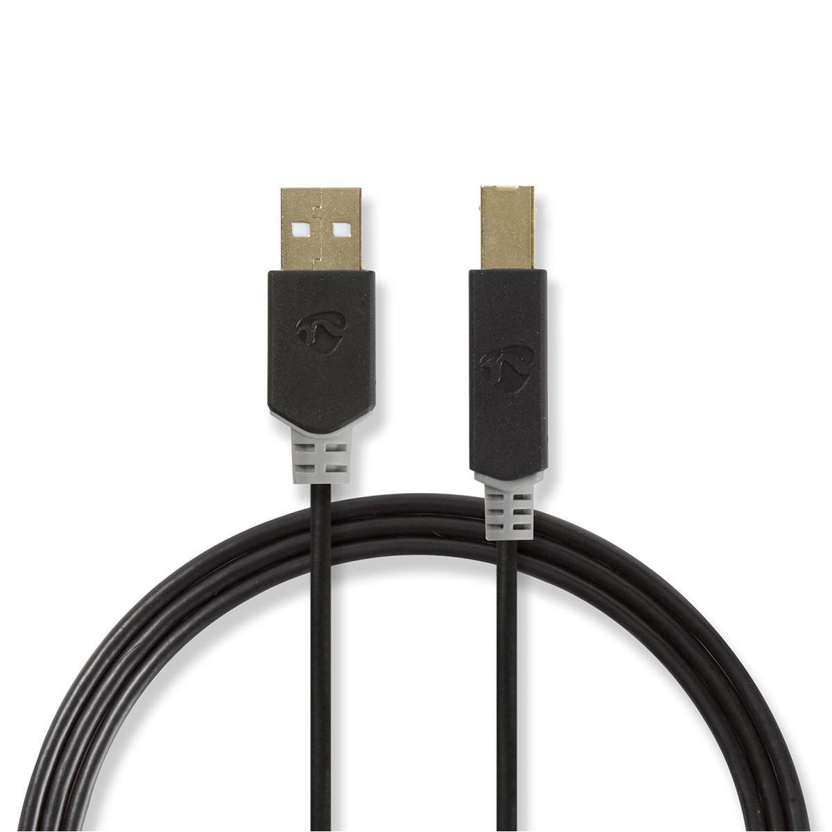 USB 2.0 Kabel Stecker A - Stecker B Premium Gold - MediaKabel