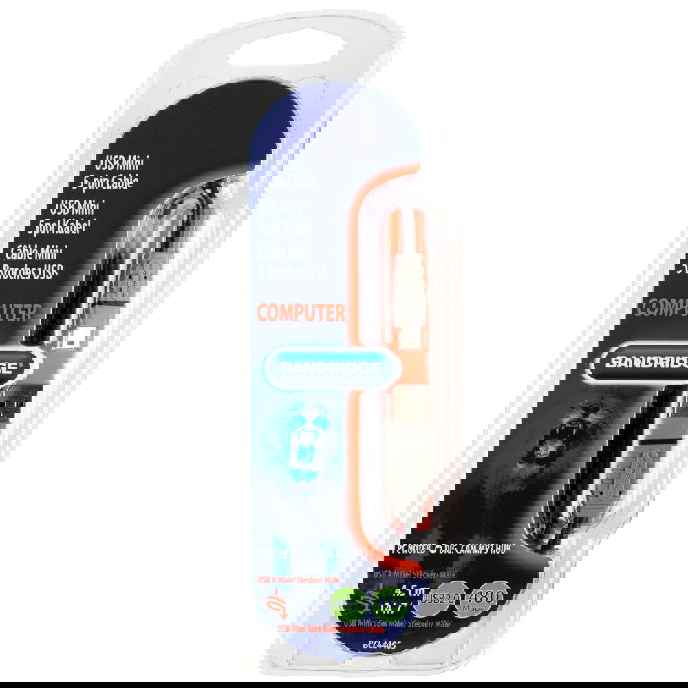 USB 2.0 Kabel Stecker A - Stecker Mini-B Premium 4,5m - MediaKabel