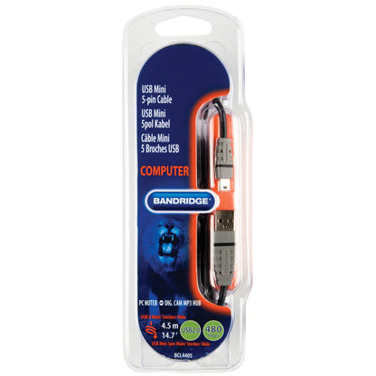 USB 2.0 Kabel Stecker A - Stecker Mini-B Premium 4,5m - MediaKabel