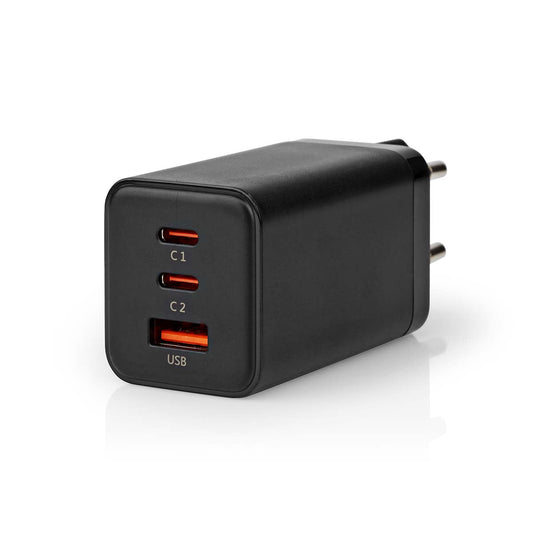 USB Ladegerät 65W USB-A USB-C GaN schwarz - MediaKabel