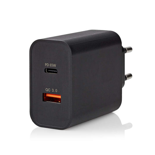 USB Ladegerät 65W USB-A USB-C schwarz - MediaKabel