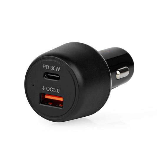 USB Ladegerät Auto 48W USB-A USB-C schwarz - MediaKabel