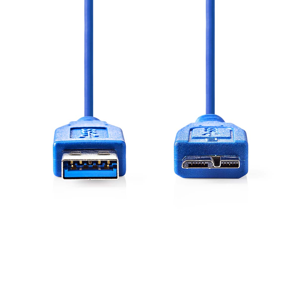 Datenkabel, USB 3.2 Gen1, USB C Stecker auf USB Micro B Stecker, 1 Meter, 3 Meter, 5 Gbit/s, Vergoldet, Blau, MediaKabel