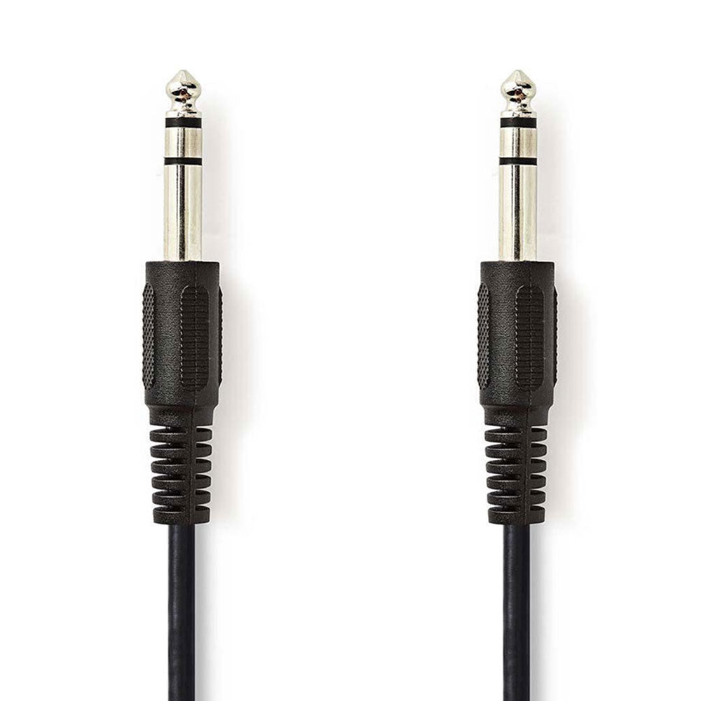 Audio Kabel, Klinken Stecker 6.35mm auf Stecker 6.35mm, 2 Meter,  5 Meter, Schwarz, Robust, MediaKabel