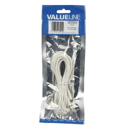 Audio Kabel, Klinken Stecker 3.5mm auf Stecker 3.5mm, 3 Meter, Weiß, Robust, MediaKabel