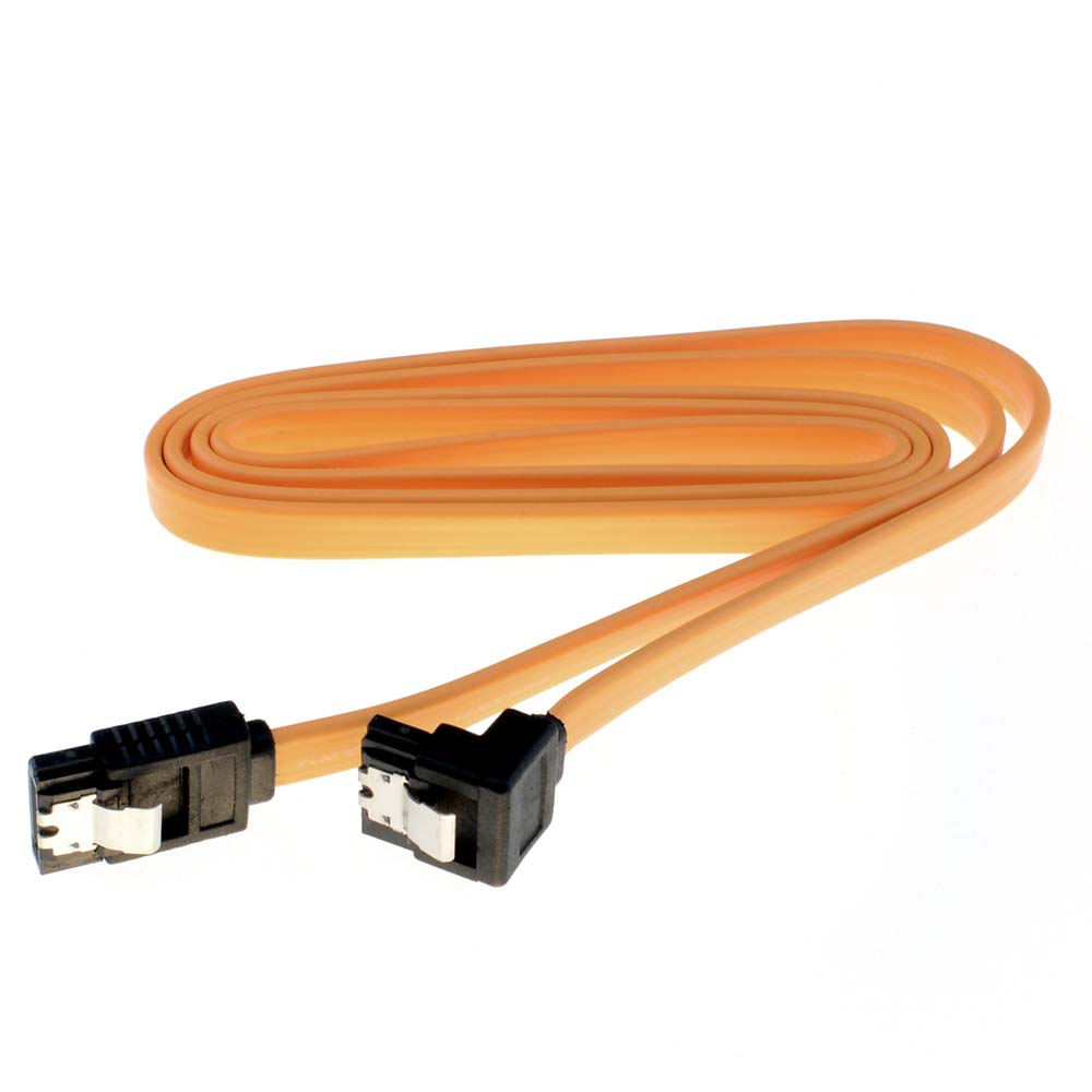 SATA Kabel, Mainboard, PC, SATA-Stecker gewinkelt, 1 Meter, 6 Gbit\sec, Orange, MediaKabel