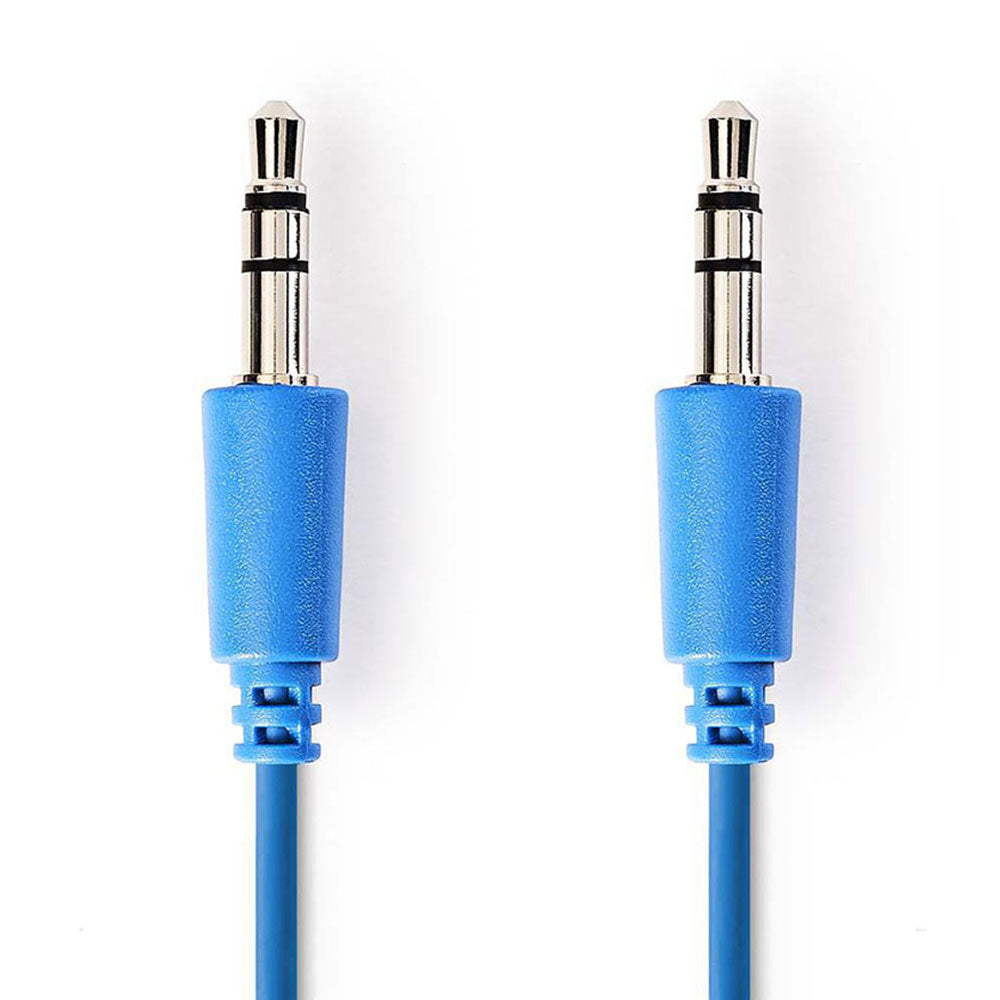  Audio Kabel, Klinken Stecker 3.5mm auf Stecker 3.5mm, 1 Meter, Blau, Robust, Vergoldet, MediaKabel