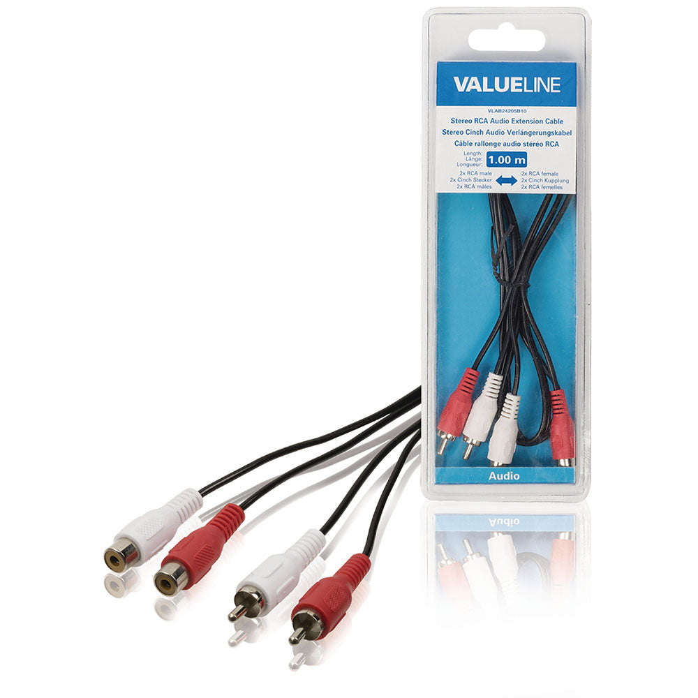  Audio Kabel, Cinch Stecker, Cinch Buchse, Rot, Weiß, 1 Meter, 5 Meter, MediaKabel