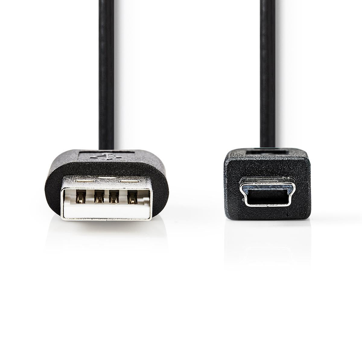  Datenkabel, Ladekabel, USB B Stecker auf USB Mini B Stecker, 0.5 Ampere, 5 Volt, 1 Meter, 2 Meter, 3 Meter, 480 Mbit/s, Schwarz, MediaKabel