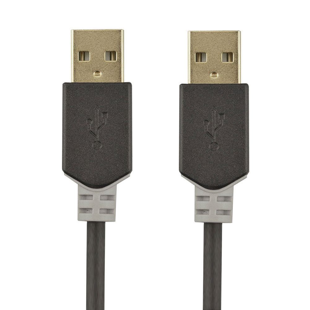 Datenkabel, Ladekabel, USB 2.0, USB A Stecker auf USB A Stecker,1 Meter, 480 Mbit/s, Schwarz, Vergoldet, MediaKabel