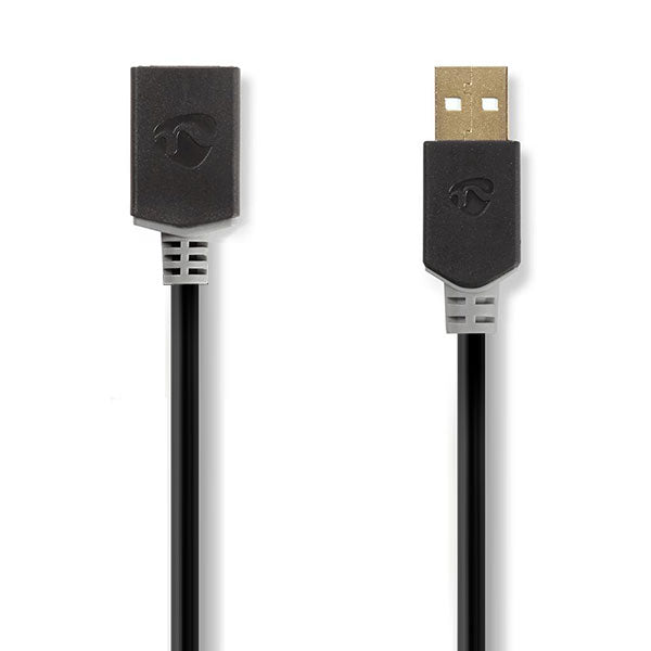  Daten Kabel, USB. 2.0, Stecker Typ A auf Stecker Typ A, 2 Meter, 480 Mbit/s, Schwarz, MediaKabel