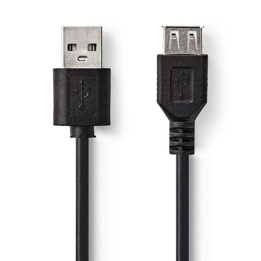 USB 2.0 Verlängerung Stecker A - Buchse A Schwarz