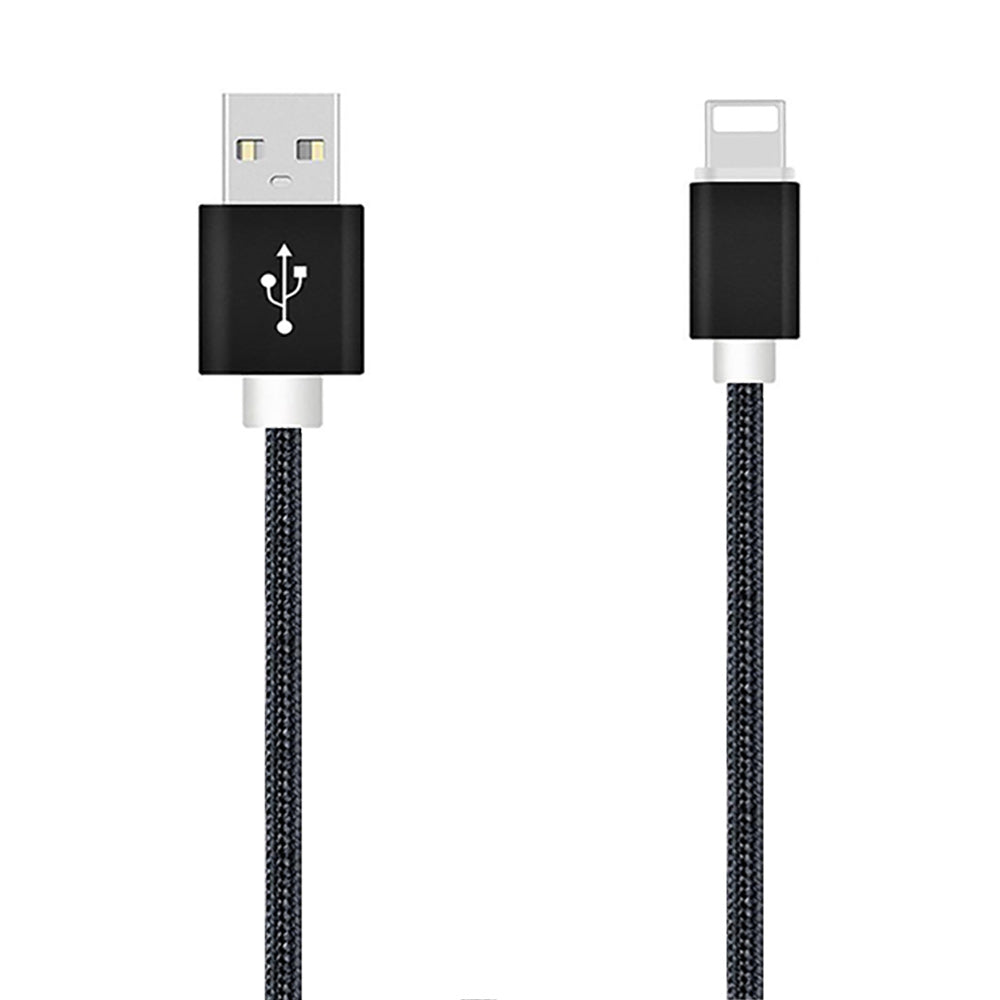 Datenkabel, Ladekabel, USB 2.0, USB A Stecker auf USB Stecker Lightning,1 Meter, 2 Ampere, 480 Mbit/s, Grau, MediaKabel