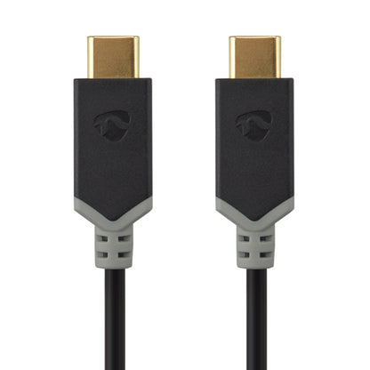  Datenkabel, USB 3.2 Gen2, USB C Stecker auf USb C Stecker, 3 Ampere, 60 Watt, 1 Meter, 10 Gbit/s, Vergoldet, Schwarz, MediaKabel