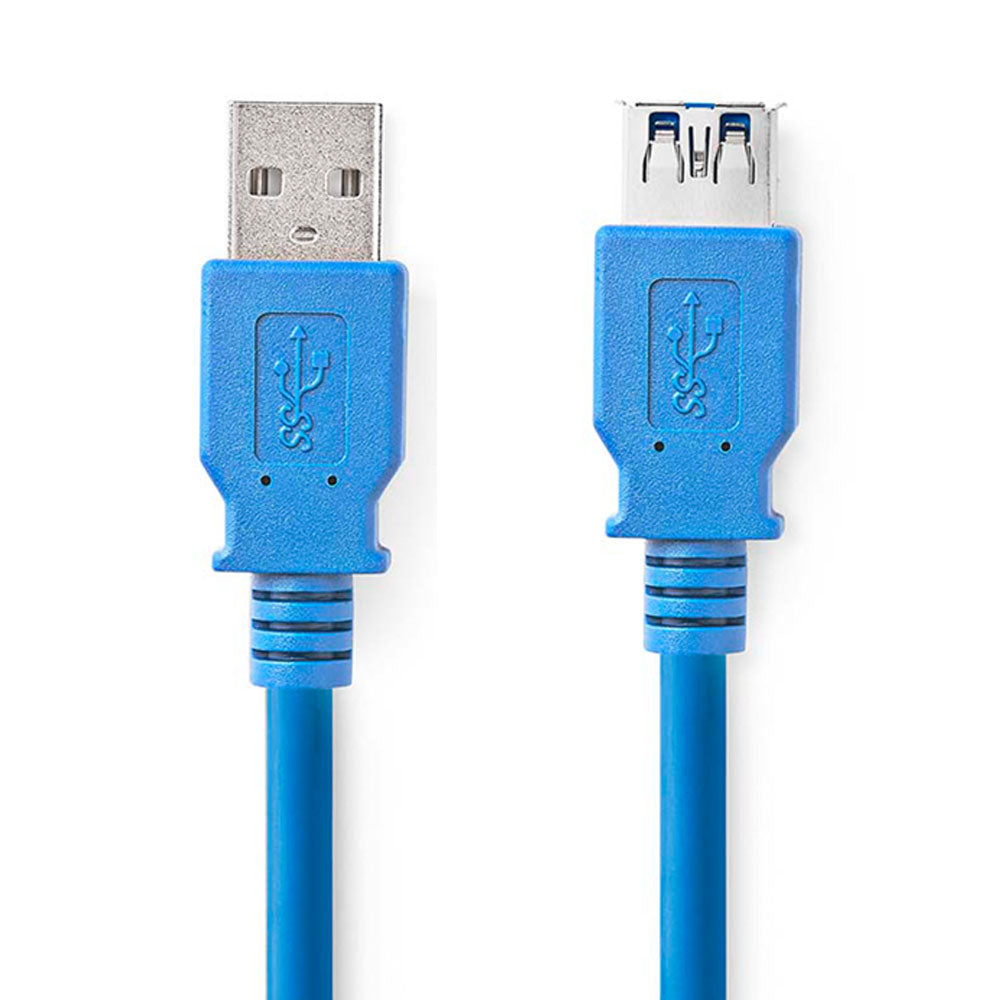 Daten Kabel, USB. 3.2 Gen1, Stecker Typ A auf Stecker Typ A, 1 Meter, 2 Meter, 3 Meter, 5 Gbit/s, Blau, MediaKabel