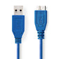 Datenkabel, USB 3.2 Gen1, USB C Stecker auf USB Micro B Stecker, 1 Meter, 3 Meter, 5 Gbit/s, Vergoldet, Blau, MediaKabel