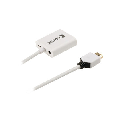 Adapter, HDMI zu VGA, Audio Klinken Buchse, Full HD, 1080p, HD, 720p, Weiß, MediaKabel