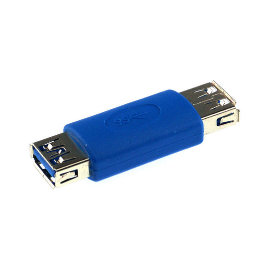 Adapter, Kupplung, USB Adapter, USB 3.2 Gen 1, USB A Buchse auf USB A Buchse, 5 Gbit/s, Blau, MediaKabel