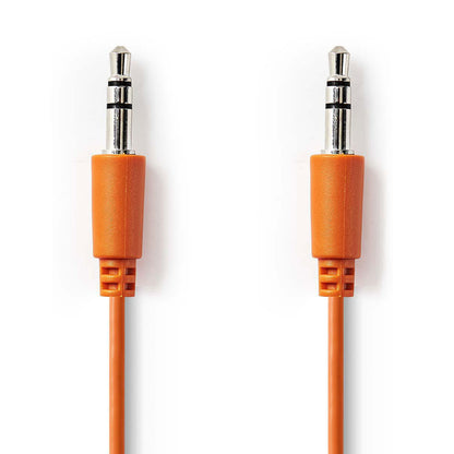 Audio Kabel, Klinken Stecker 3.5mm auf Stecker 3.5mm, 1 Meter, Orange, Robust, Vergoldet, MediaKabel