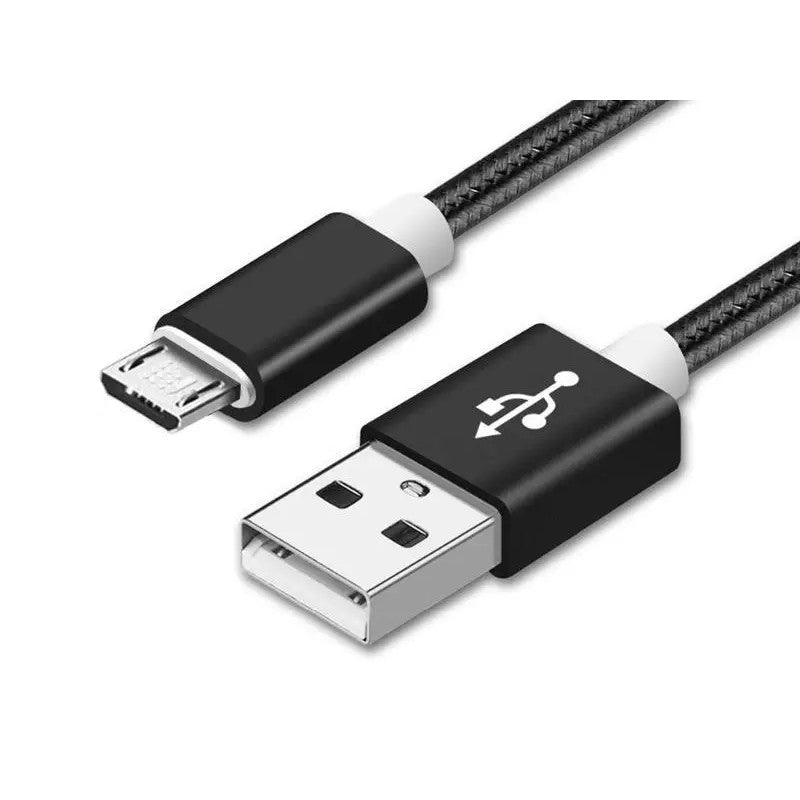 Datenkabel, Ladekabel, USB A Stecker auf USB Micro B Stecker, 2 Ampere, % Volt 60 Watt, 1 Meter, 480 Mbit/s, Schwarz, Vergoldet